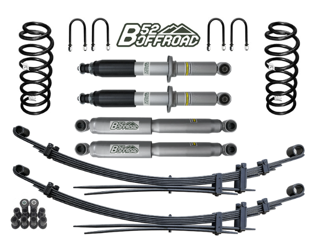 B52 OFFROAD-Kit de SUSPENSION +4 cm pour Isuzu D-Max à partir de 2019-4 AMORTISSEURS -2 RESSORTS XT- 2 PAQUETS DE LAMES+ SILENT BLOC -BRIDES