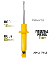 Amortisseur avant FOAM CELL Réglable renforcé + 5cm  Mitsubishi PAJERO 3-4