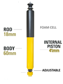 Amortisseur arrière FOAM CELL Réglable renforcé + 5cm  Mitsubishi PAJERO 3 -4