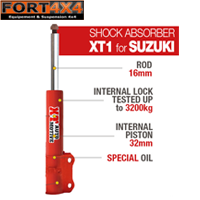 XT-AUTOMOTIVE AMORTISSEUR REHAUSSE +7CM HYDRAULIQUE corps externe de 50 mm piston interne de 32 mm Potence de -16 mm