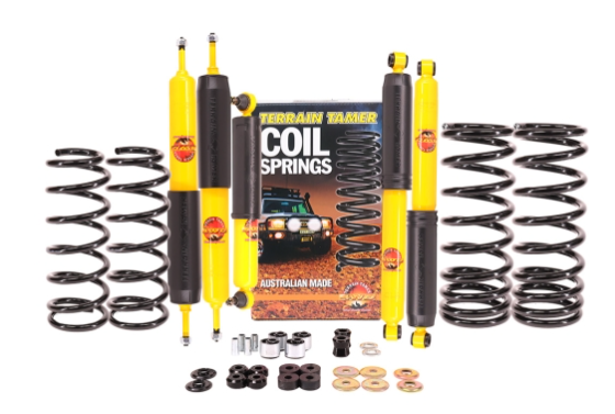 TERRAIN TAMER-KIT DE SUSPENSION  REHAUSSE +50MM POUR NISSAN PATROL Y61 - 4 AMORTISSEURS+ 4 RESSORTS +AMORTISSEUR DE DIRECTION ET sb 2°-CHOIX 