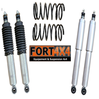 FORTLINE Kit Pajero Court 1991 2000 - 3 portes - + 40 mm comprend 2 ressorts arrières, 2 amotisseurs avants et 2 arrières Nitrogas
