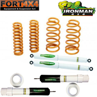 IRONMAN 4X4 - Kit suspension réhausse +40mm Jeep Liberty KJ comprenant 2 ressorts avant médium, 2 ressorts Arrières Médium, 4 amortisseurs Response