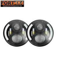 PHARES LED NOIRS HOMOLOGUES CE JEEP WRANGLER JK, LAND ROVER DEFENDER, NISSAN PATROL, TOYOTA LAND CRUISER