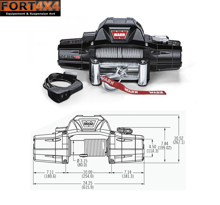 Treuil WARN Evo 8 câble acier 3629 kg – Garage 4X4 Balleydier